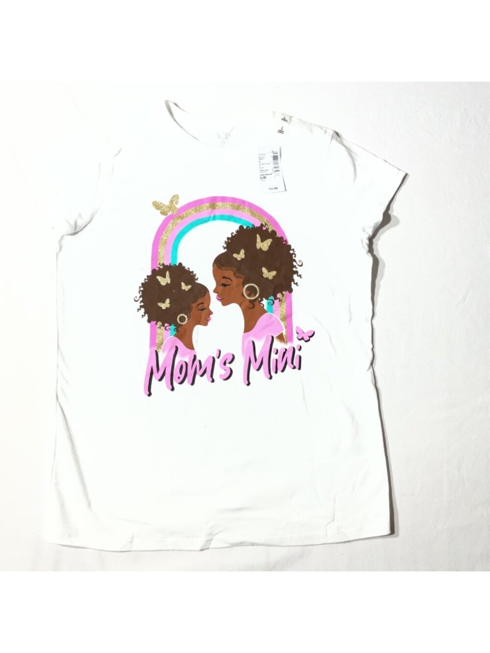 The children place Moms Mini Graphic Tee White Girls L/G Short Sleeve Shirt